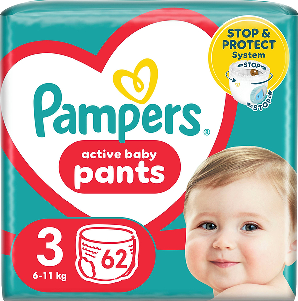 Фото - Одноразовые подгузники-трусики Pampers Active Baby Pants Размер 3 (6-11 кг) 62 шт. (80815116)