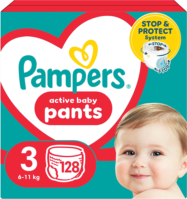 Фото - Одноразові підгузки-трусики Pampers Active Baby Розмір 3 (6-11 кг), 128 шт. (80751232)