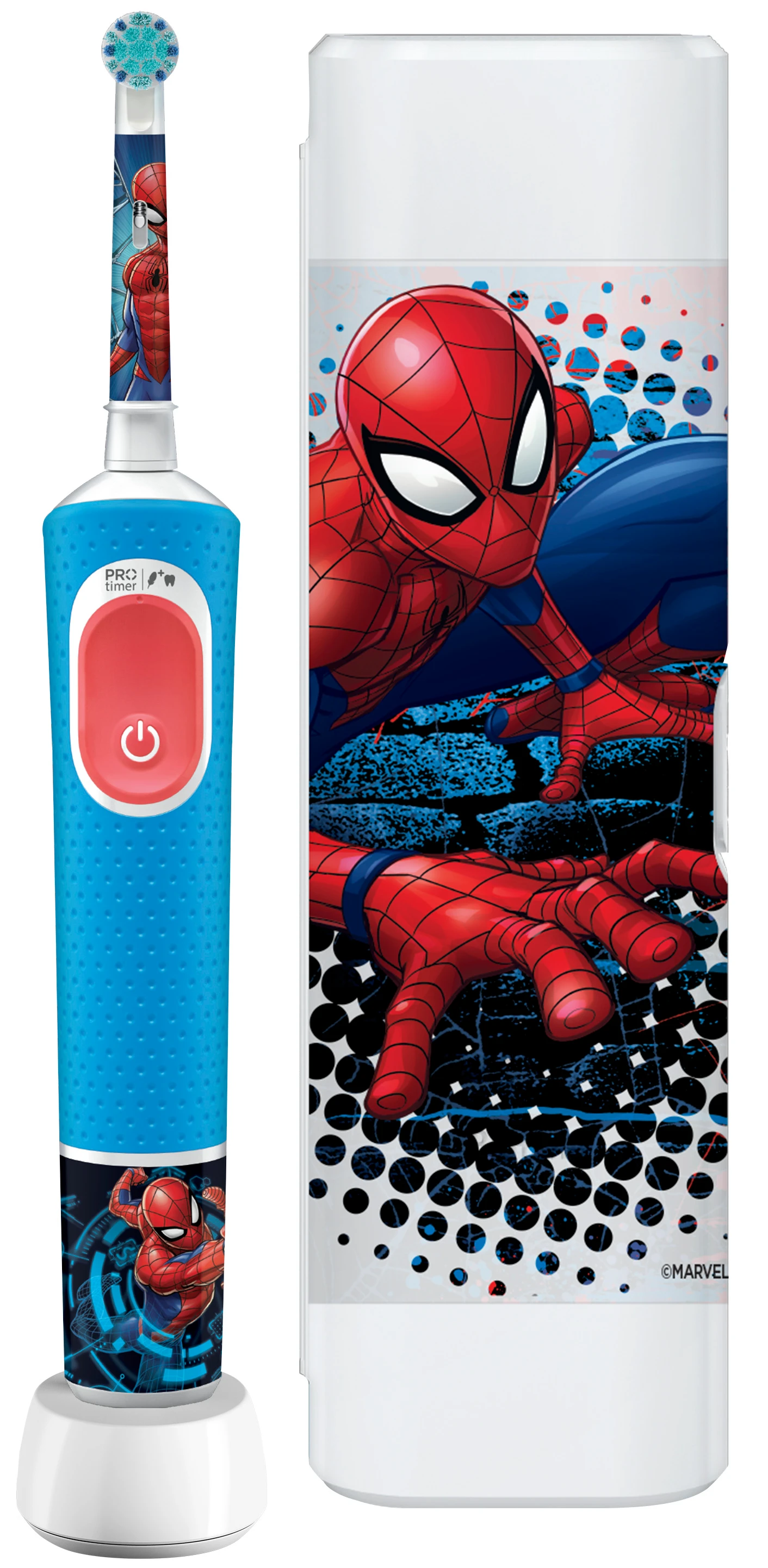 Зубная щетка электрическая Oral-B Braun Pro Kids D103.413.2KX Spiderman «Человек-Паук» + Футляр