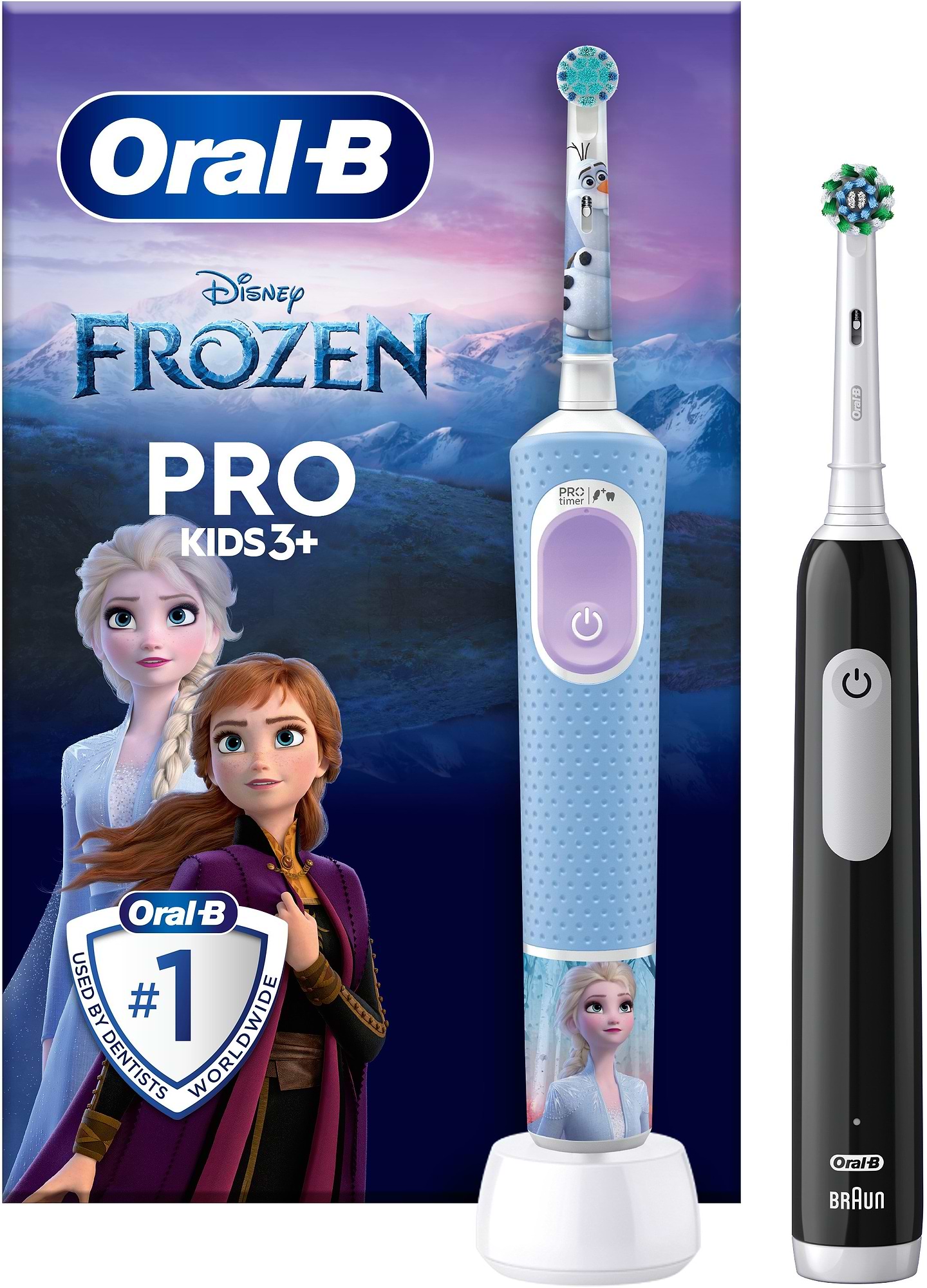 Зубная щетка электрическая Oral-B Braun D103 Frozen типу 3708 (3+) + Pro 1 D305 тип 3791 - Фото 1