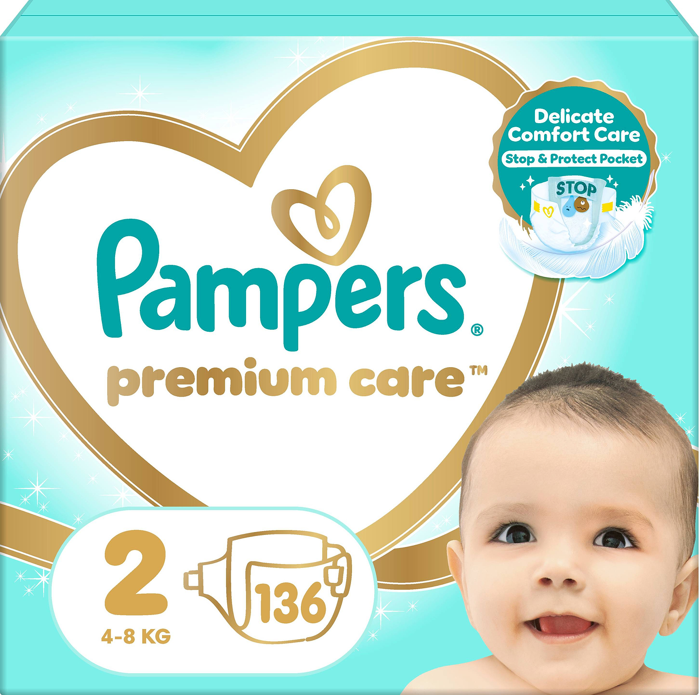 Одноразові підгузки Pampers Premium Care Розмір 2 (4-8 кг), 136 шт. (80845207) - Фото 1