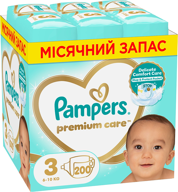 Фото - Одноразовые подгузники Pampers Premium Care Размер 3 (6-10 кг), 200 шт. (80789143)