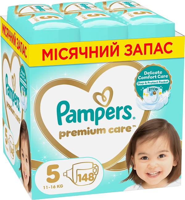 Фото - Одноразовые подгузники Pampers Premium Care Размер 5 (11-16 кг), 148 шт. (80789192)