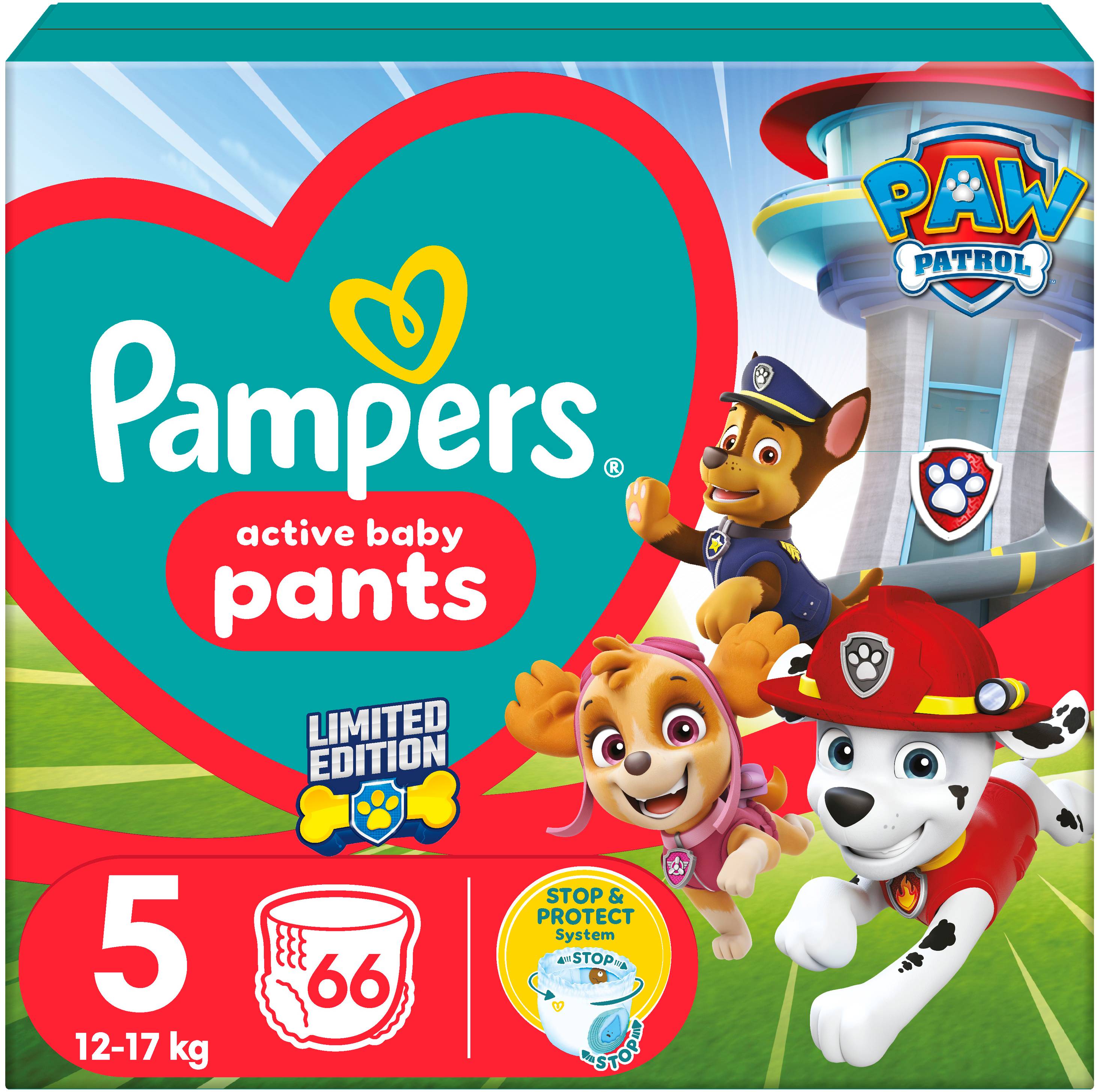 Одноразовые подгузники-трусики Pampers Active Baby Pants "Щенячий патруль" Размер 5 (12-17 кг), 66 шт. (80820387) - Фото 1