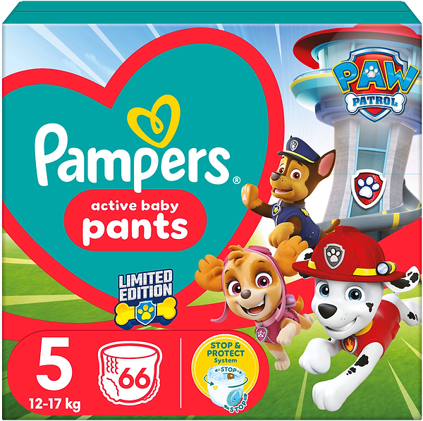 Фото - Одноразовые подгузники-трусики Pampers Active Baby Pants "Щенячий патруль" Размер 5 (12-17 кг), 66 шт. (80820387)
