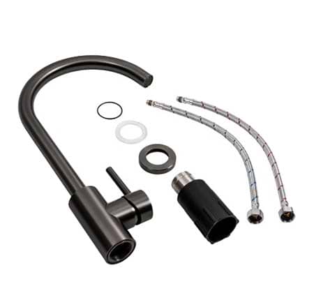 Смеситель кухонный Platinum PVD черный 8003А-LI