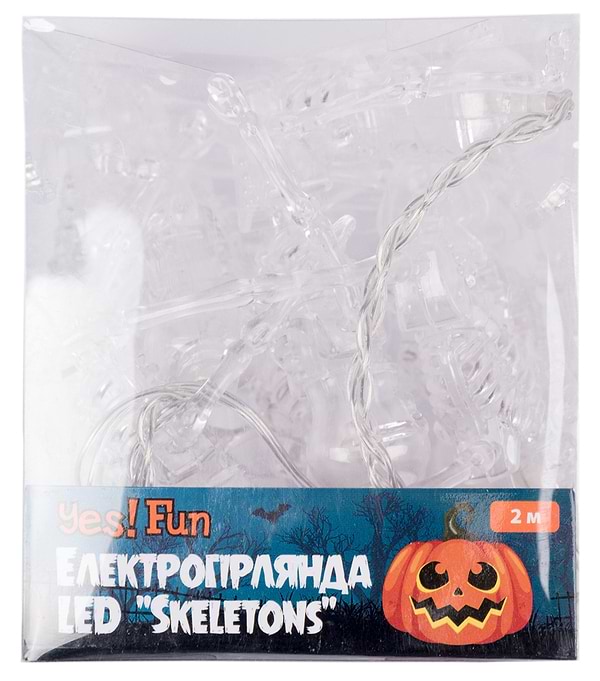Фото - Гирлянда фигурная YES! Fun Скелеты, 11 фигурок, 2 м, LED, на батарейках (801175)