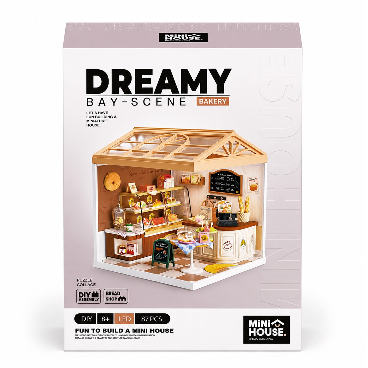 Пластиковый конструктор Mini House серии Интерьер – ПЕКАРНЯ (свет) (8011)