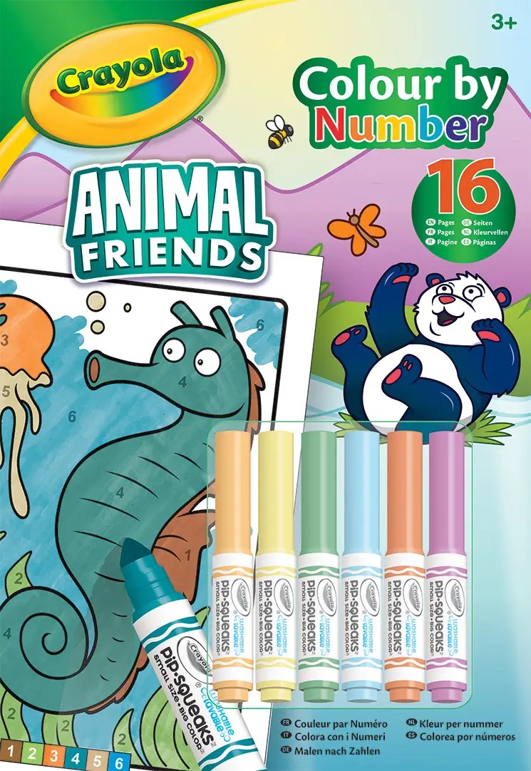Раскраски Crayola Животные друзья 16 стр. и 6 фломастеров широкая линия (04-7321G)