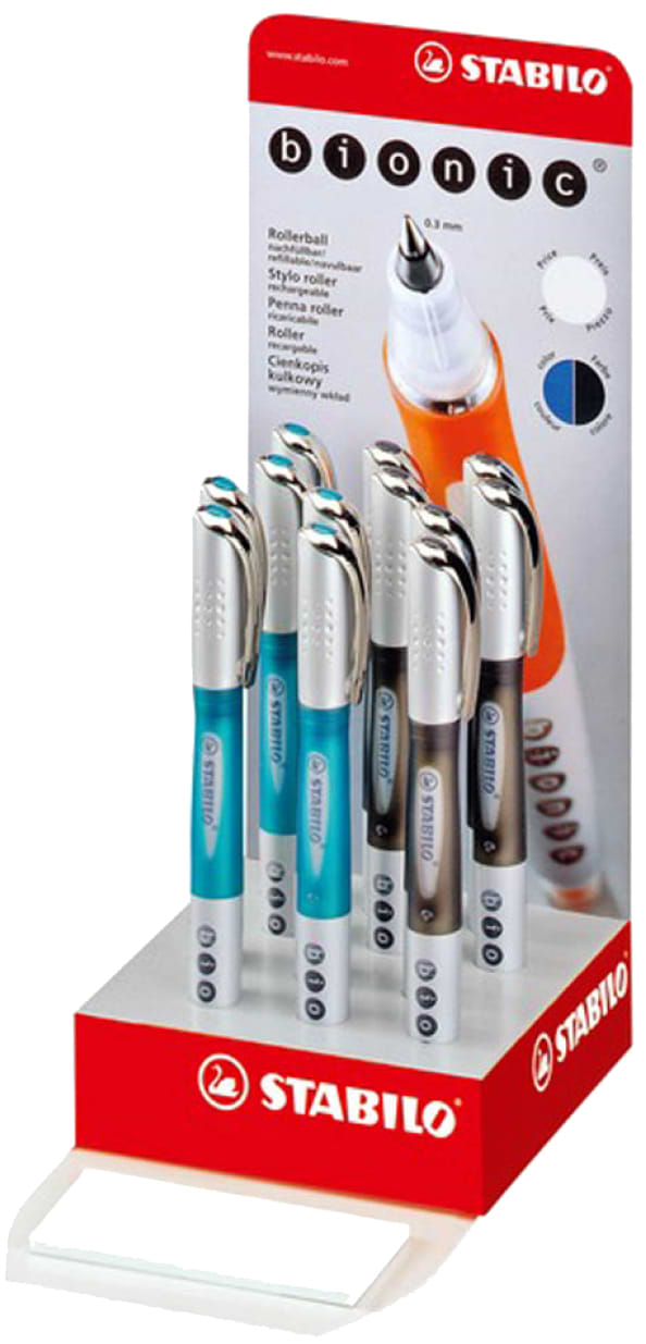 Набір ручок Stabilo Bionic, 12 шт мікс синіх і чорних чорнил 2007/12-3 (4006381343442)