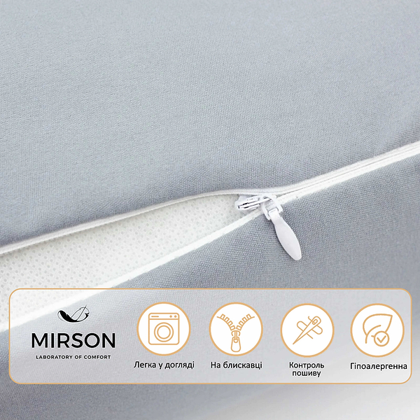 Фото - Подушка валик MirSon №8529 Eco Line Gray 100% Memory 60х16 см (2200006343042)