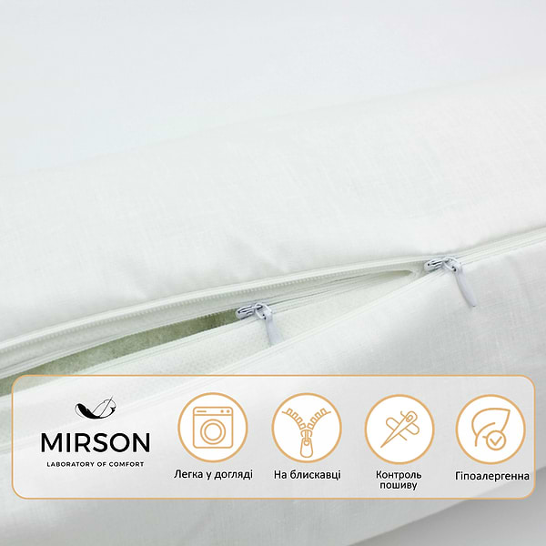 Фото - Подушка валик MirSon №8348 Naturale Line 11-2107 White Tencel 60х16 см (2200006250739)
