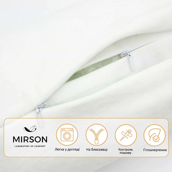 Фото - Подушка валик MirSon №8553 Velvet Line 28-0001 White 100% Memory 100х16 см (2200006344520)
