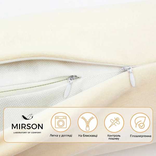 Фото - Подушка валик MirSon №8555 Velvet Line 28-0004 Cream 100% Memory 60х16 см (2200006344605)