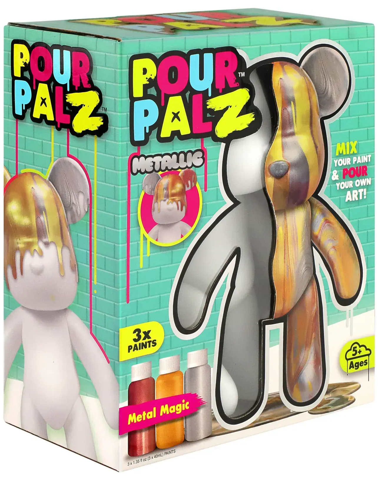 Набір для декупажу та розпису Pour Palz Флюїд Арт - Ведмедик Магія металіку S3 Metallic (GS-G25021)