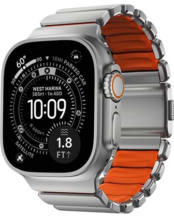 Ремешок для смарт-часов Nomad Stratos Band Natural Hardware Ultra Orange 46mm/49mm (NM011123858)