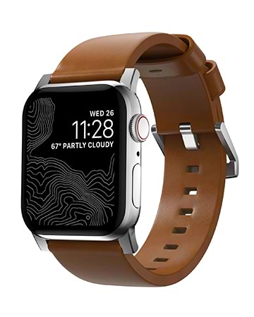 Ремешок для смарт-часов Nomad Modern Leather Band Silver Hardware English Tan 46mm/49mm (NM01805885)