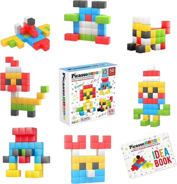 Фото - Магнитный конструктор Picasso Tiles BUILDING CUBES 50 деталей (23645)