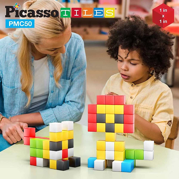 Фото - Магнитный конструктор Picasso Tiles BUILDING CUBES 50 деталей (23645)