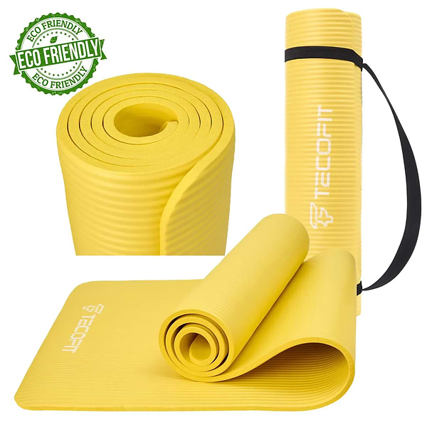 Фото - Коврик для йоги и фитнеса TECOFIT 183х61х1 см NBR Yellow (TOP20106462/4)