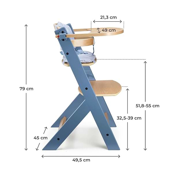 Фото - Стільчик для годування класичний Kinderkraft Enock Nordic Breeze (KHENOC00NOR0000)