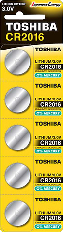 Батарейка тип CR2016 Toshiba CR2016 BL 5 шт. (00152701) - Фото 1