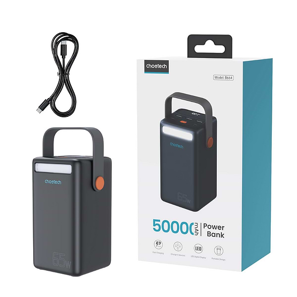 Фото - Батарея мобильная Choetech 50000mAh PD + QC 65W (B664)