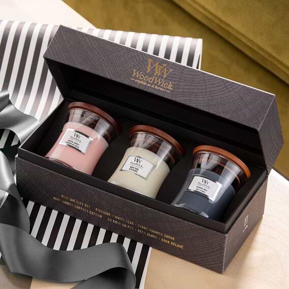 Фото - Набір свічок Woodwick mini Coastal Sunset, Evening Onyx, Solar Ylang (1727429E)