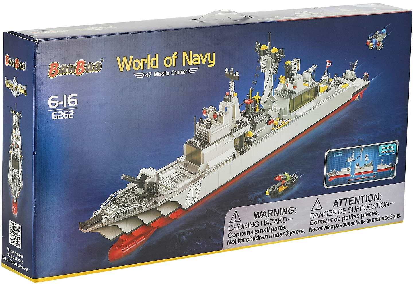 Пластиковий конструктор Banbao "Флот"  (1357 елм.) Ракетний крейсер №47 (6262)