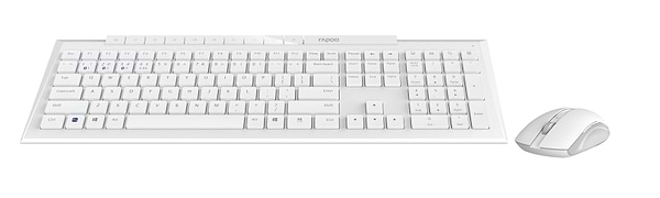 Фото - Клавіатура + миша бездротова Rapoo 8210М White