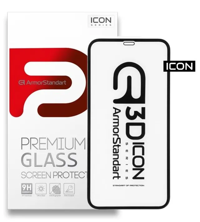 Захисне скло для смартфону Armorstandart Icon for Apple iPhone 11 Pro /XS/X Black, 0.33mm, 3D (ARM55720-GI3D-BK) - Фото 1
