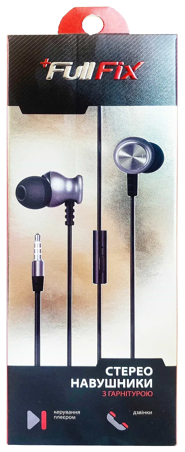 Фото - Навушники вкладиші дротові FullFix EZ23 Black