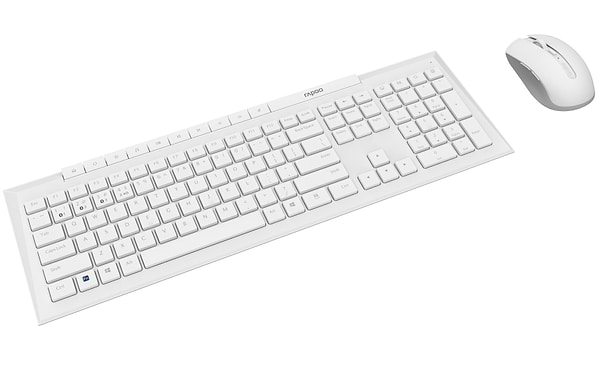 Фото - Клавіатура + миша бездротова Rapoo 8210М White