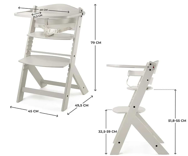 Фото - Стільчик для годування класичний Kinderkraft Enock Beige (KKKENOCBEGF0000)