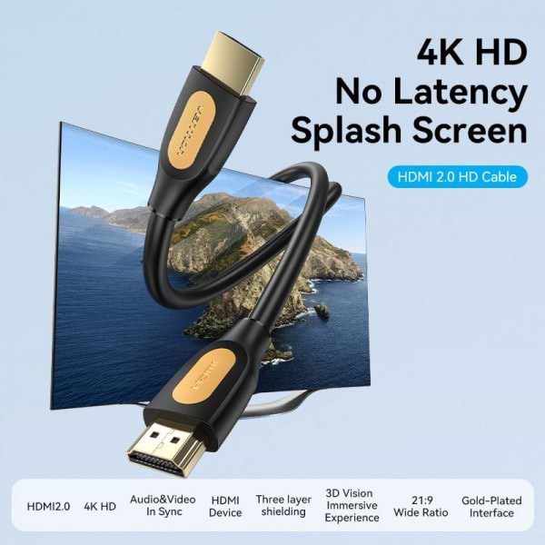 Фото - Кабель HDMI Vention HDMI M - M, 1.5m V2.0 (ALIBG)
