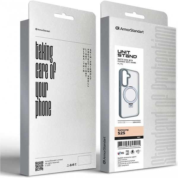 Фото - Чохол для смартфону Armorstandart Unit Stand for Samsung S25 Grey (ARM82859)
