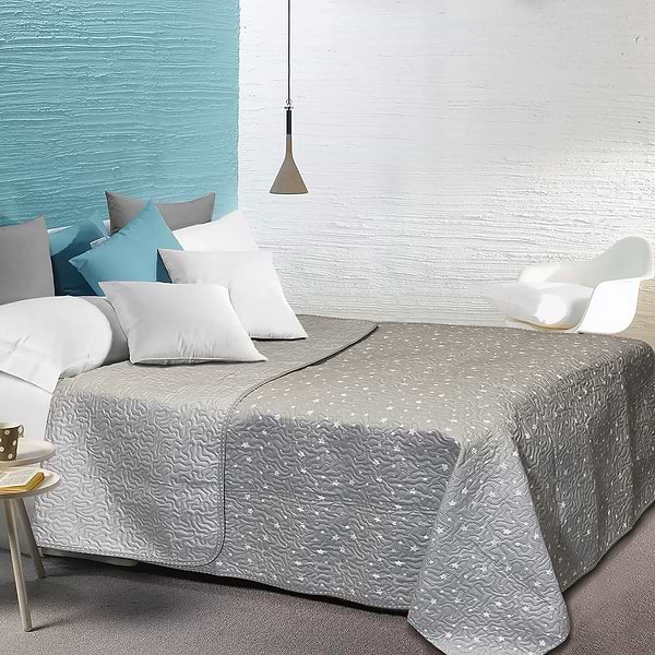 Фото - Покрывало полуторное Zastelli двустороннее Звездное Небо 130/14-4102 145х210 см серый (20290)