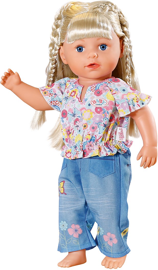 Фото - Одяг та аксесуари для ляльки Baby Born КВІТКОВИЙ ДЖИНС 43 см (832677)