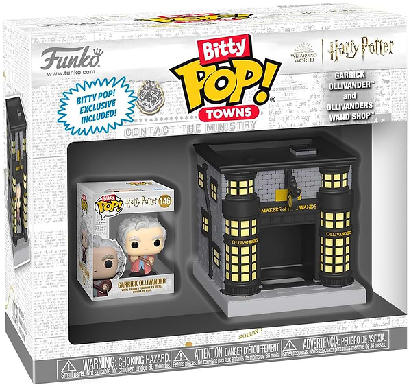 Фото - Коллекционная фигурка FUNKO BITTY POP! Town серии Гарри Поттер - ОЛЛИВАНДЕР И МАГАЗИН ВОЛШЕБНЫХ ПАЛОЧЕК (83627)