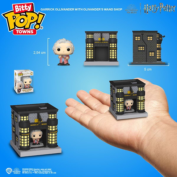Фото - Коллекционная фигурка FUNKO BITTY POP! Town серии Гарри Поттер - ОЛЛИВАНДЕР И МАГАЗИН ВОЛШЕБНЫХ ПАЛОЧЕК (83627)