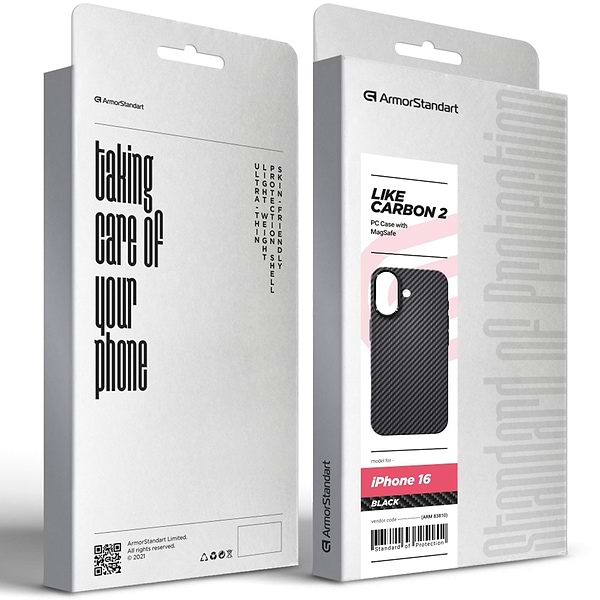 Фото - Чохол для смартфону Armorstandart LikeCarbon2 MagCase for Apple iPhone 16 Black (ARM83810)