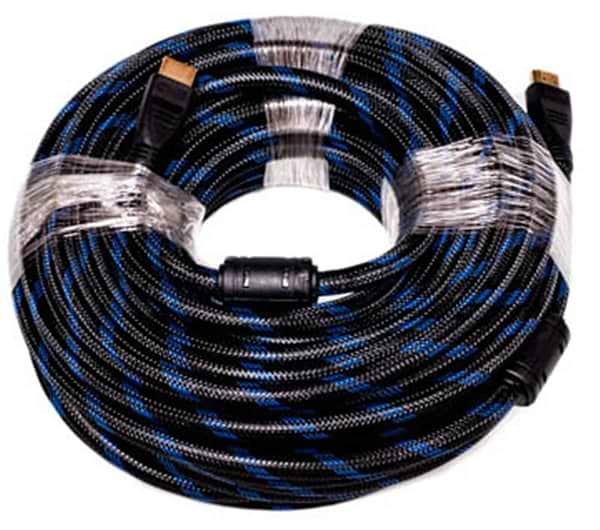 Фото - Кабель HDMI PowerPlant HDMI-HDMI v1.4 10m Nylon Double Ferrites Black (KD00AS1205)