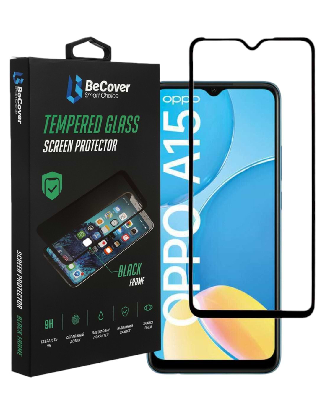 Защитное стекло для смартфона BeCover OPPO A15s Black (706087)