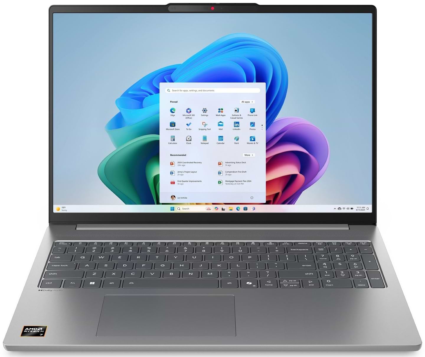 Ноутбук Lenovo IdeaPad Slim 5 16ARP10 (83HU0022RA) Luna Grey - Фото 1