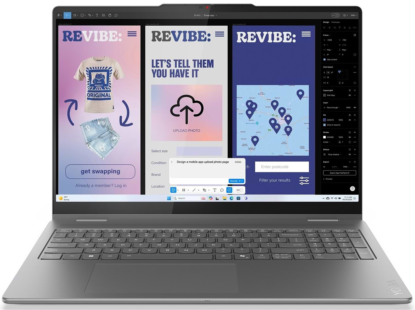 Ноутбук Lenovo Yoga 7 2-in-1 16ILL10 (83JT003LRA) Luna Grey - Фото 1