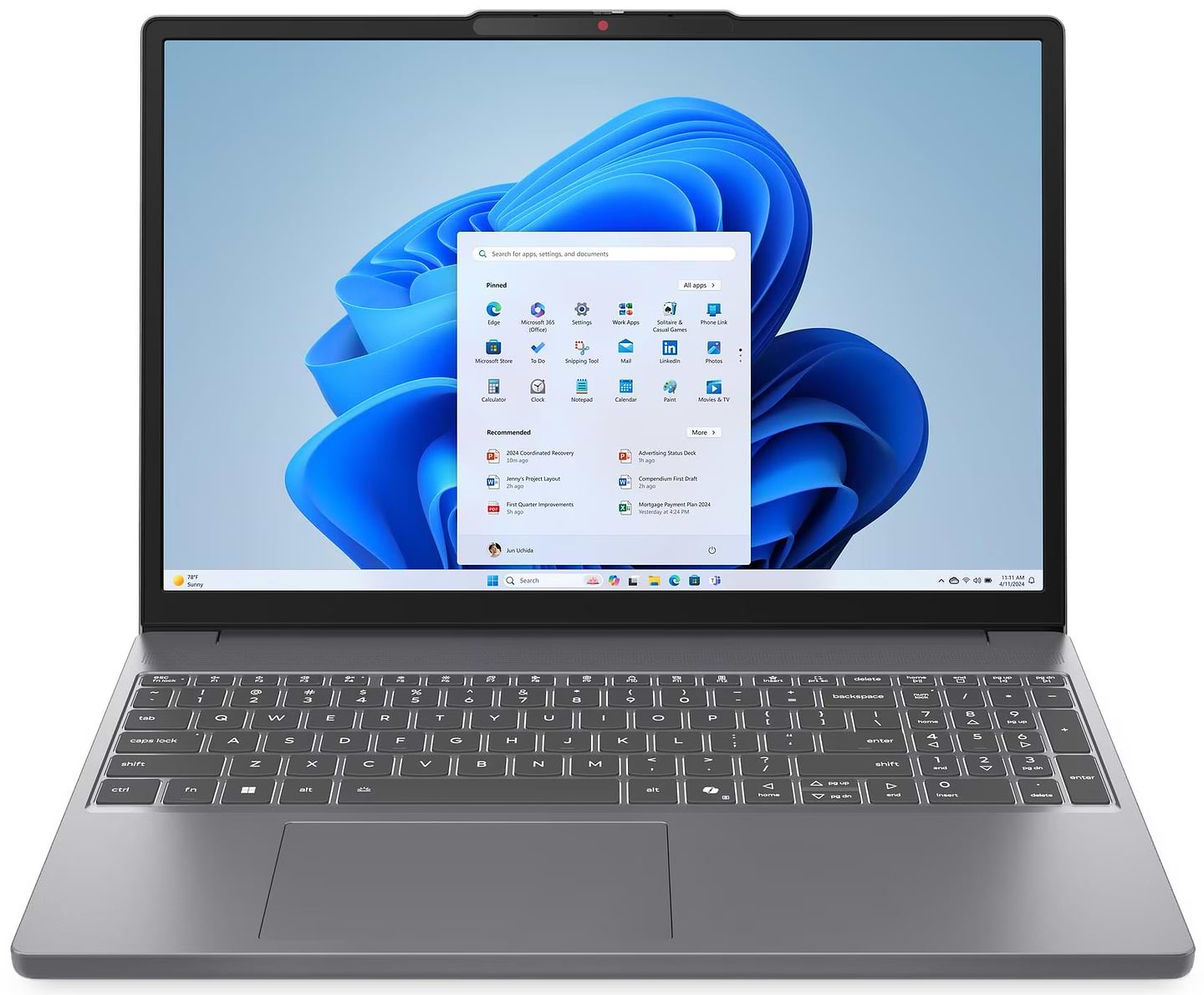 Ноутбук Lenovo IdeaPad Slim 3 15IRH10 (83K100K4RA) Luna Grey - Фото 1