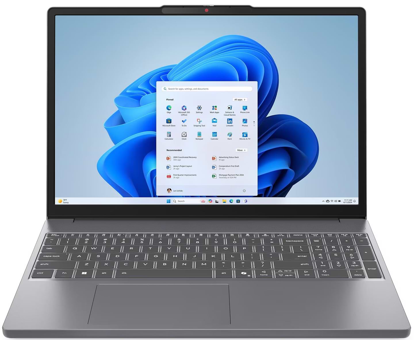 Ноутбук Lenovo IdeaPad Slim 3 15IRH10 (83K100QSRA) Luna Grey - Фото 1