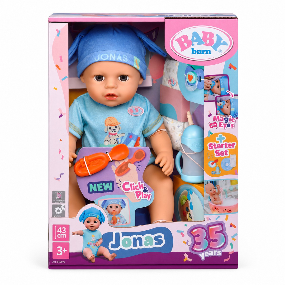 Пупс класичний Baby Born Серія «Click and Play» – JONAS 43 см (840078)