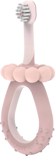 Зубна щітка мануальна дитяча Suavinex від 0 до 2 років STAGE 1 рожева (403013)