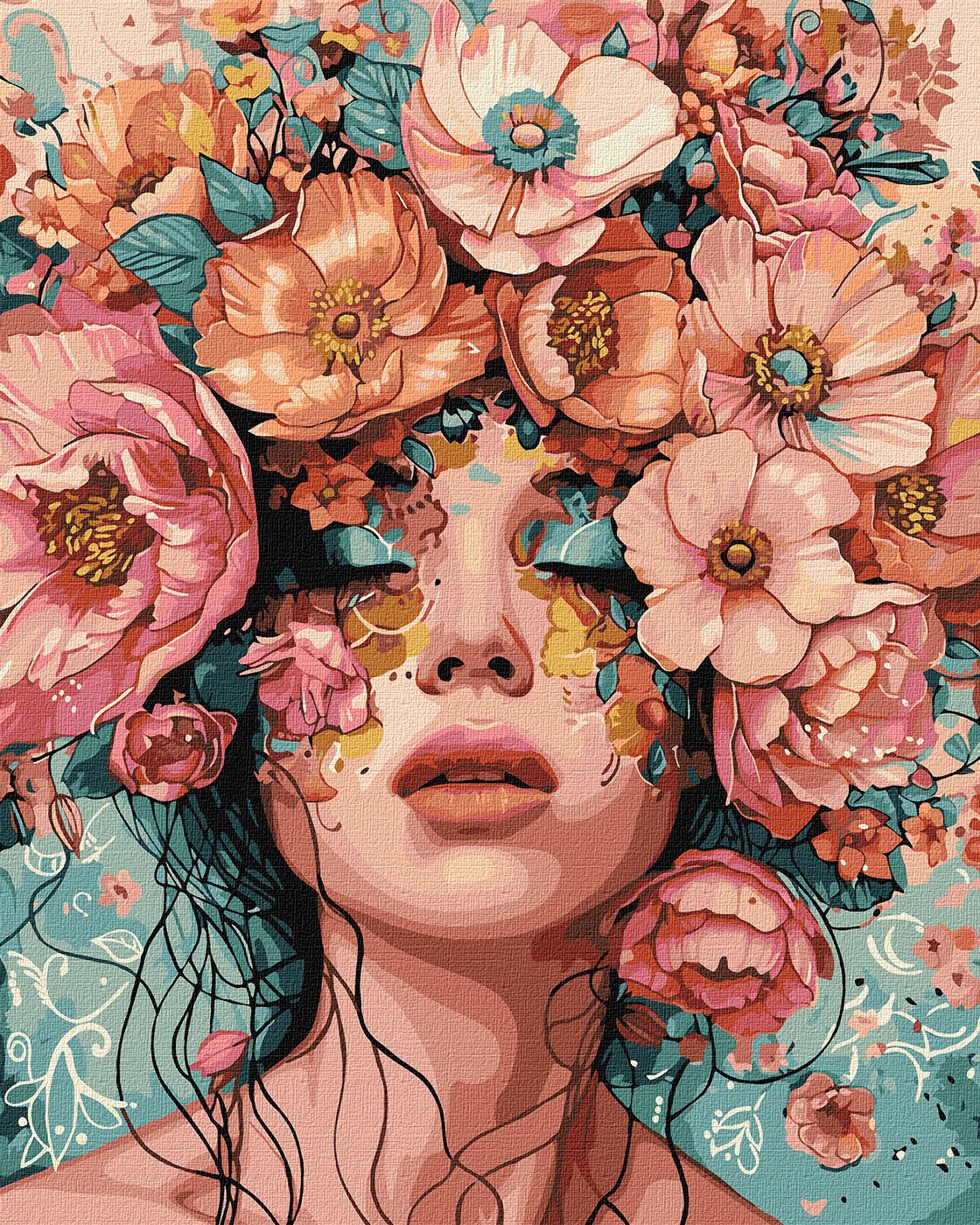 Купити Картина за номерами Ideyka Дівчина у квітах 40х50 см (KHO8440) - Фото 1 Картина за номерами Ideyka Дівчина у квітах 40х50 см (KHO8440) - Фото 1